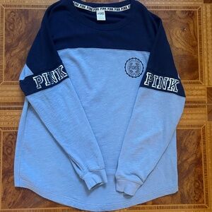Pink Victoria’s Secret Blue Long Sleeve T-Shirt Size Large